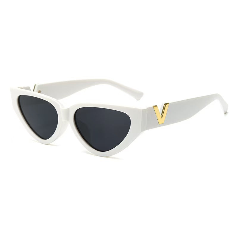 Damen Cat-Eye Sonnenbrille mit goldenen Akzenten Brehn
