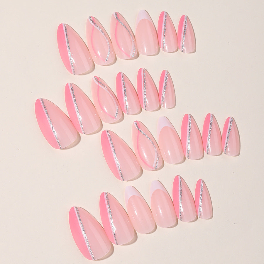 Elegantes Press-On-Nagelkunst-Set mit Schmetterlings- und Glitzerelementen Brehn