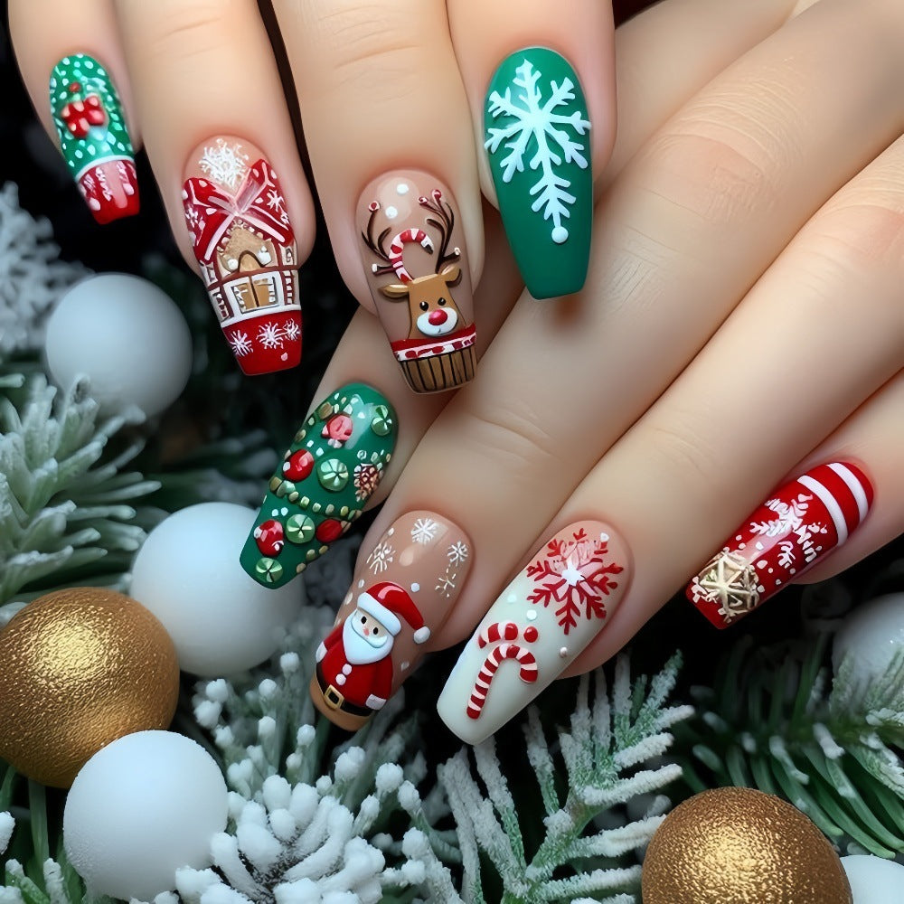 Kunstnägel Set mit festlichen Weihnachtsmotiven Brehn
