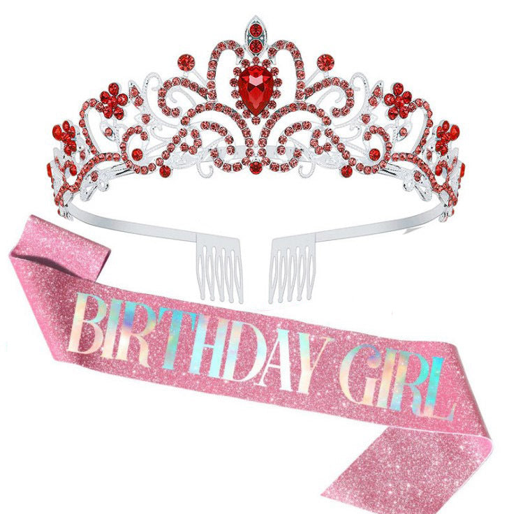 Damen Festliche Tiara mit schimmernden Strasssteinen Brehn