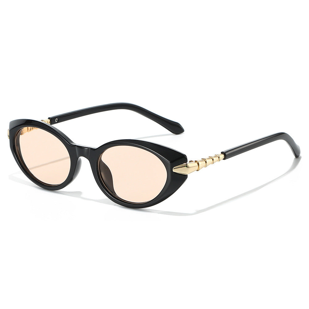 Designer Cat-Eye Sonnenbrille mit goldenen Akzenten Brehn