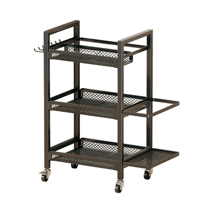 Rolling Drei-Ebenen Metallnetz Fitness Zubehör Organizer Wagen mit verriegelbaren Drehrollen