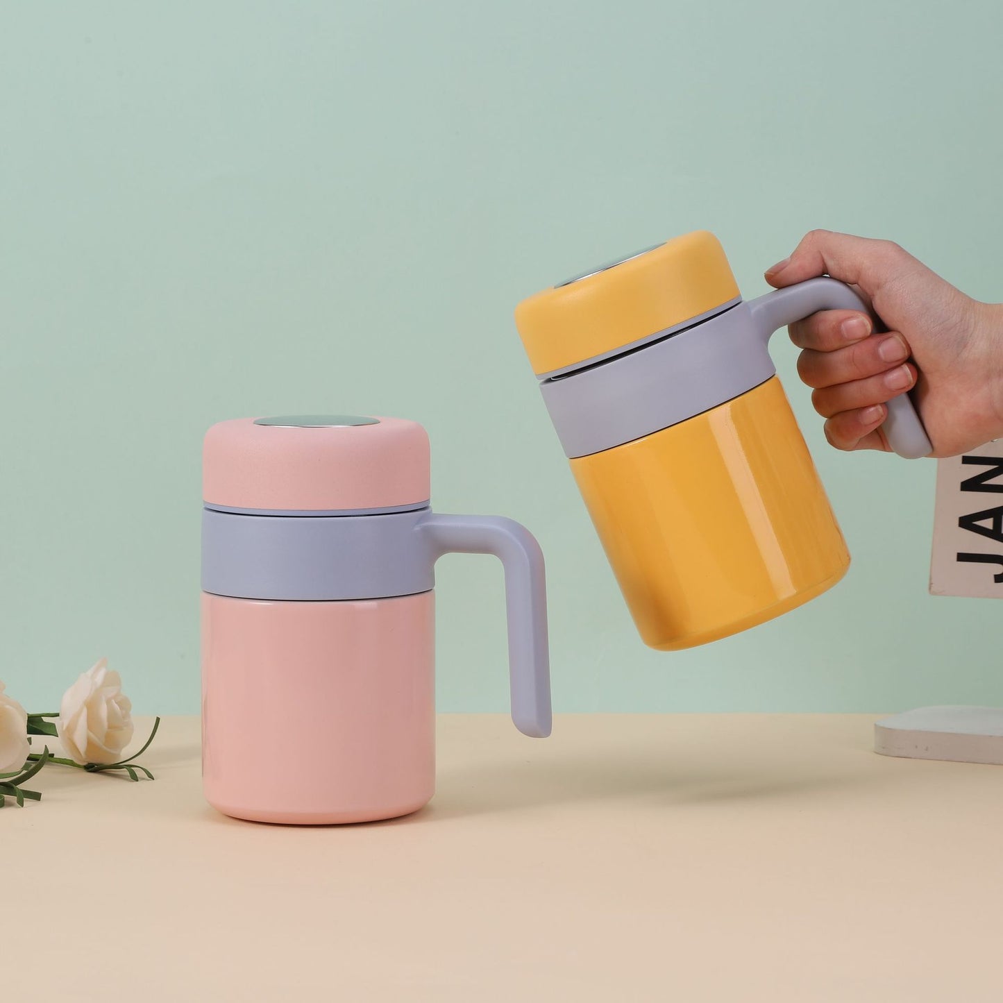 Damen Isolierbecher mit ergonomischem Griff und auslaufsicherem Deckel Brehn