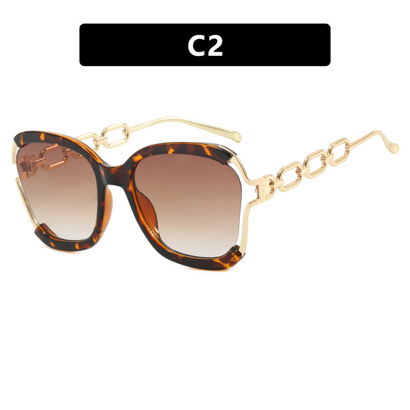 Damen modische Sonnenbrille mit goldenen Kettendetails Brehn