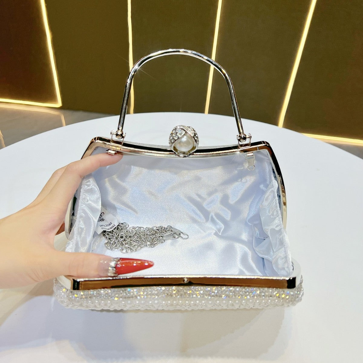 Perlartige Perlen Abends Clutch