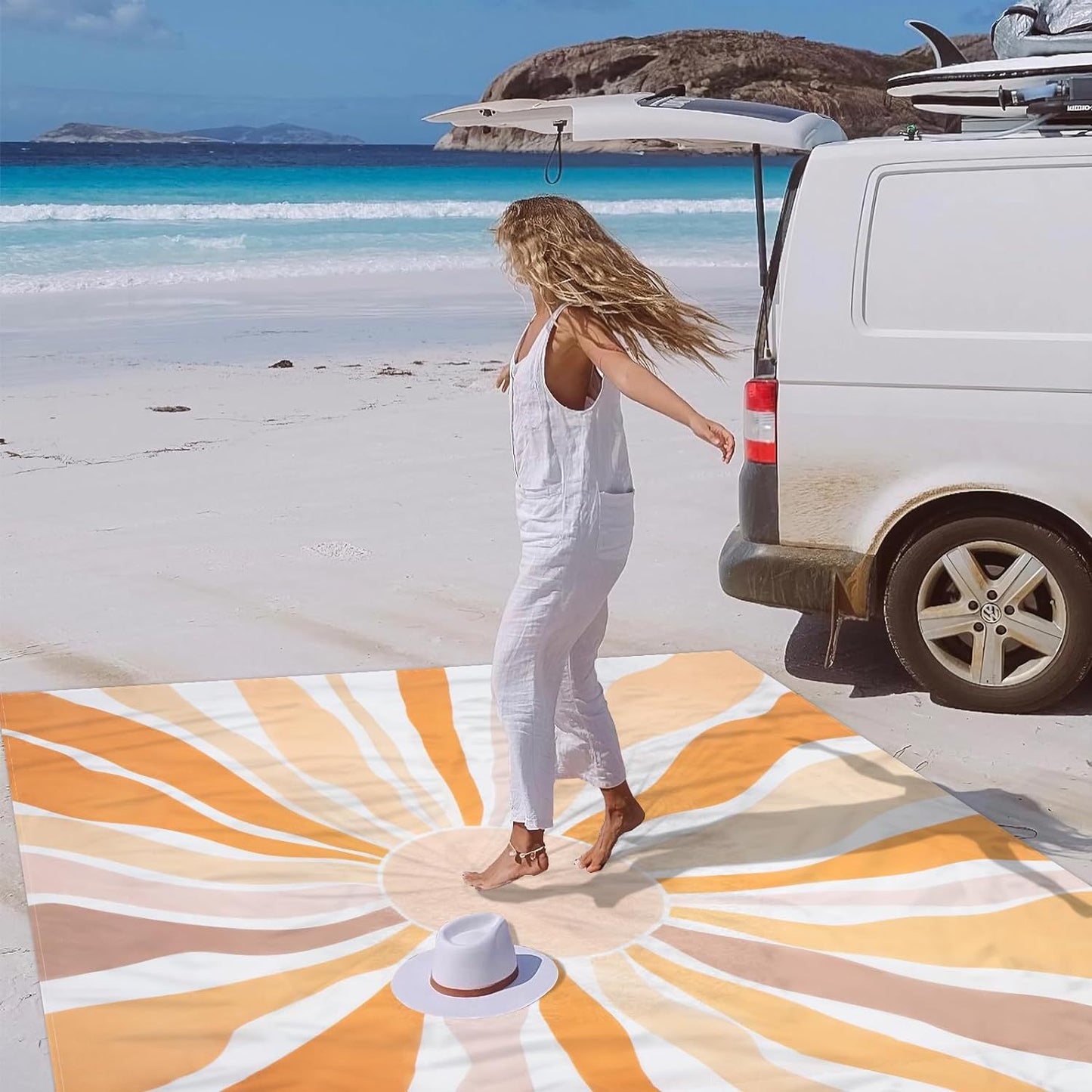Damen stylische Stranddecke mit UV-Schutz Brehn