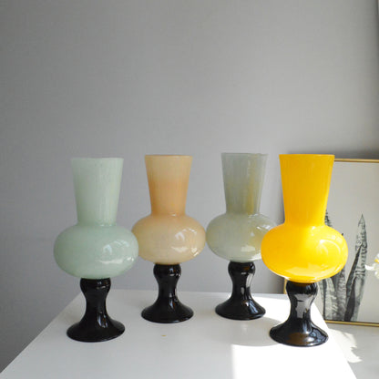Skulptural Hoher Hals Blasenglas Fußvase Brehn