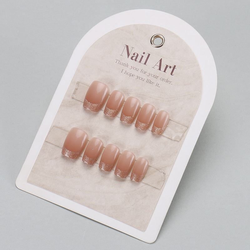 Elegantes Press-On Nagelkunst-Set mit Glitzer-Spitze Brehn