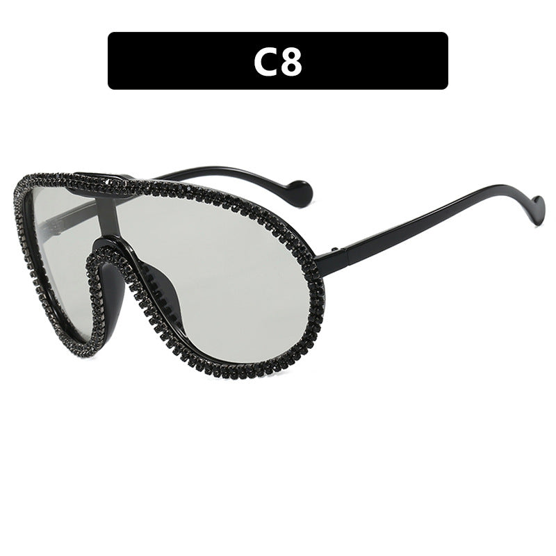 Damen extravagante Sonnenbrille mit funkelndem Rahmen Brehn