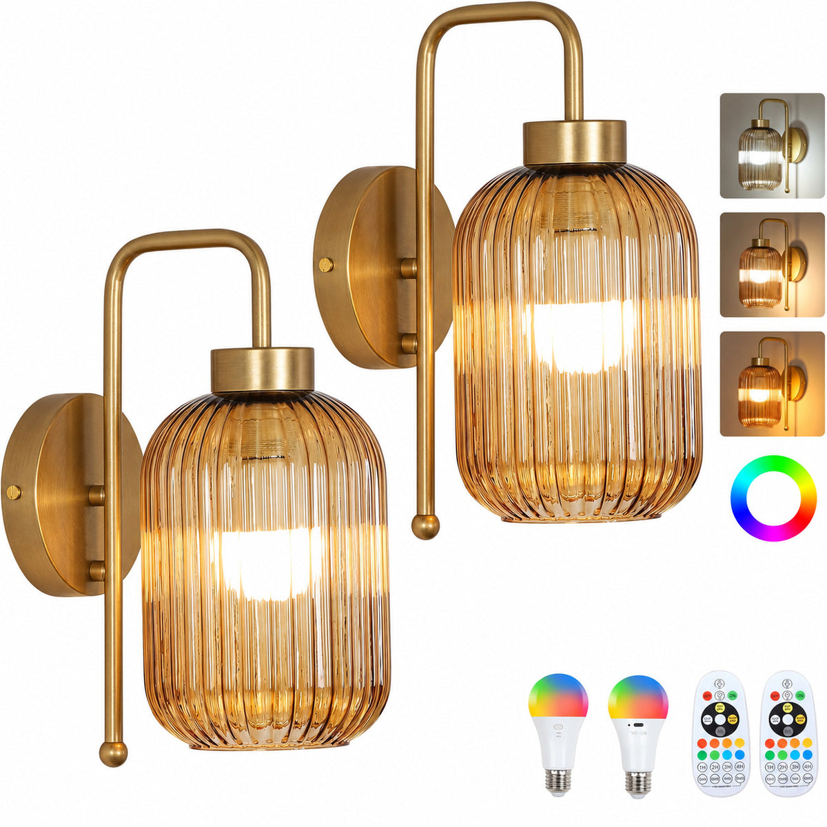 Elegante Glaswandlampe mit verstellbarer Beleuchtung