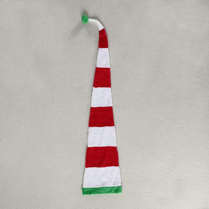 Lange Weihnachtsmütze im gestreiften Design