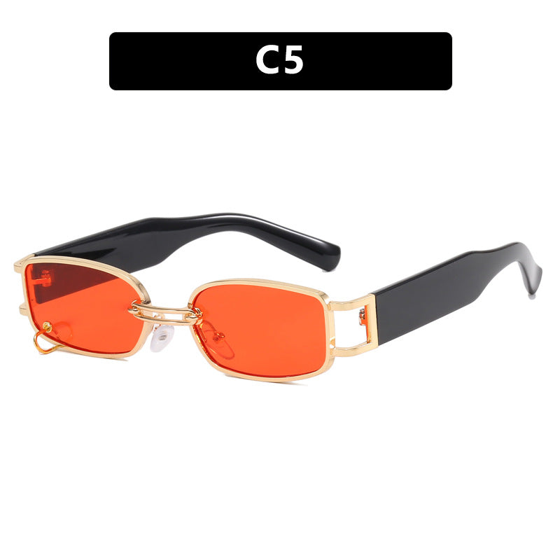 Damen modische Sonnenbrille mit innovativem rechteckigem Design und elegante Metallakzenten Brehn