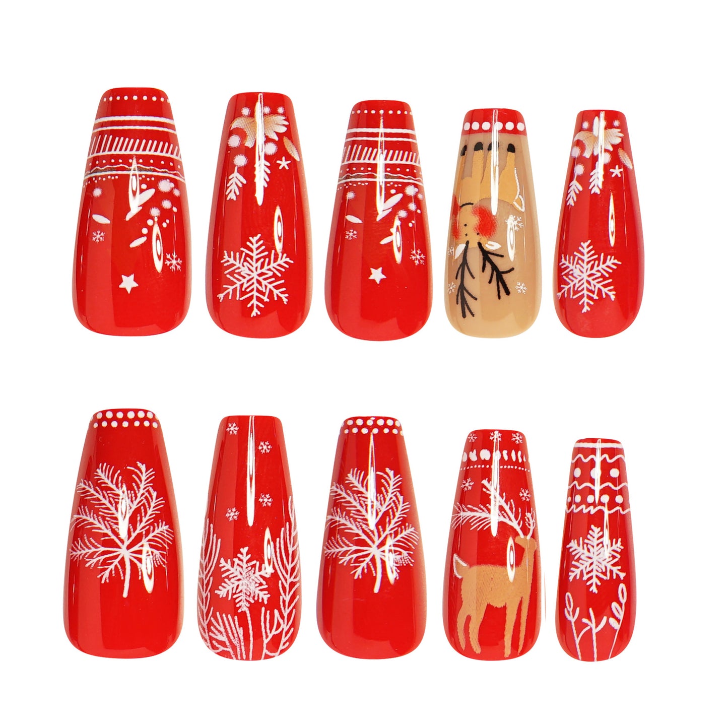 Festliche Feiertags-Themen Press-On Nagelkunst Brehn