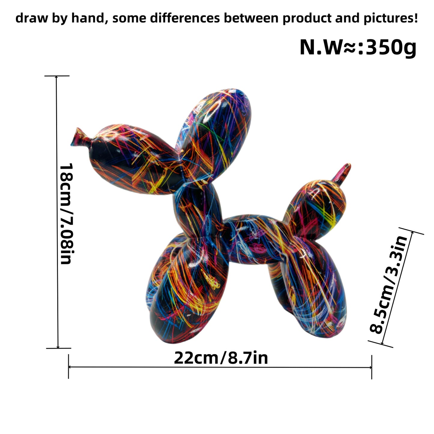 Bunte Ballon-Hund Skulptur Brehn
