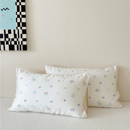 Kinder-Kissenbezug-Set aus Baumwollsatin mit Panda-Print und kariertem Design Brehn
