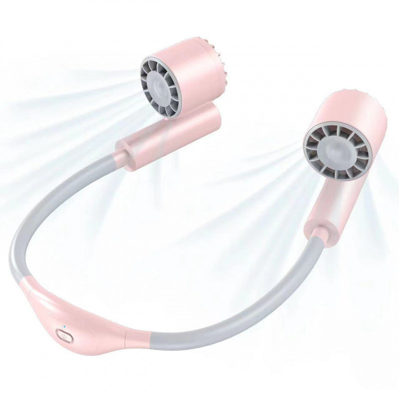 Kühlender, freihändiger, bladeless Nackenventilator mit verstellbarem Schwanenhals und wiederaufladbarem Akku Brehn