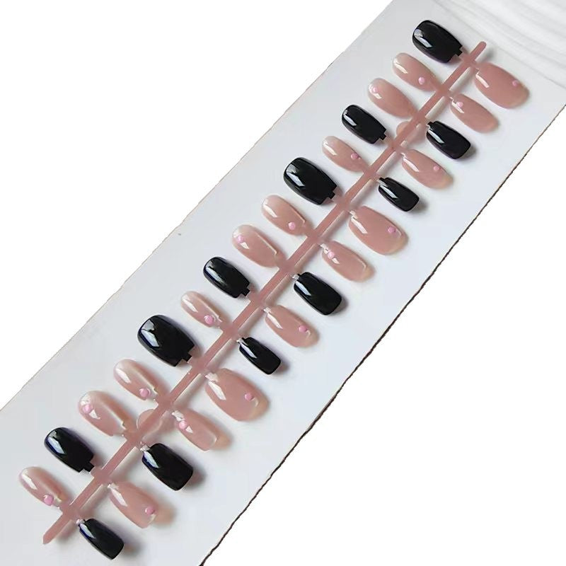Kunstfingernägel Im Eleganten Schwarz-Pink Design Brehn