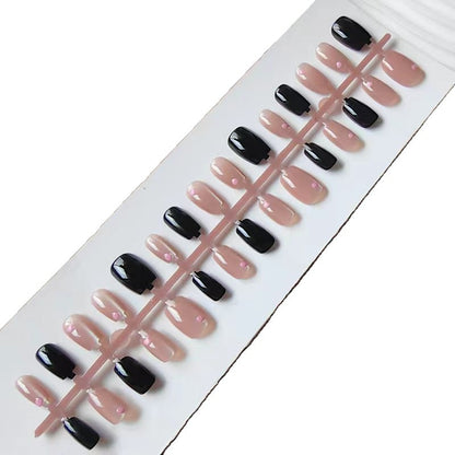 Kunstfingernägel Im Eleganten Schwarz-Pink Design Brehn