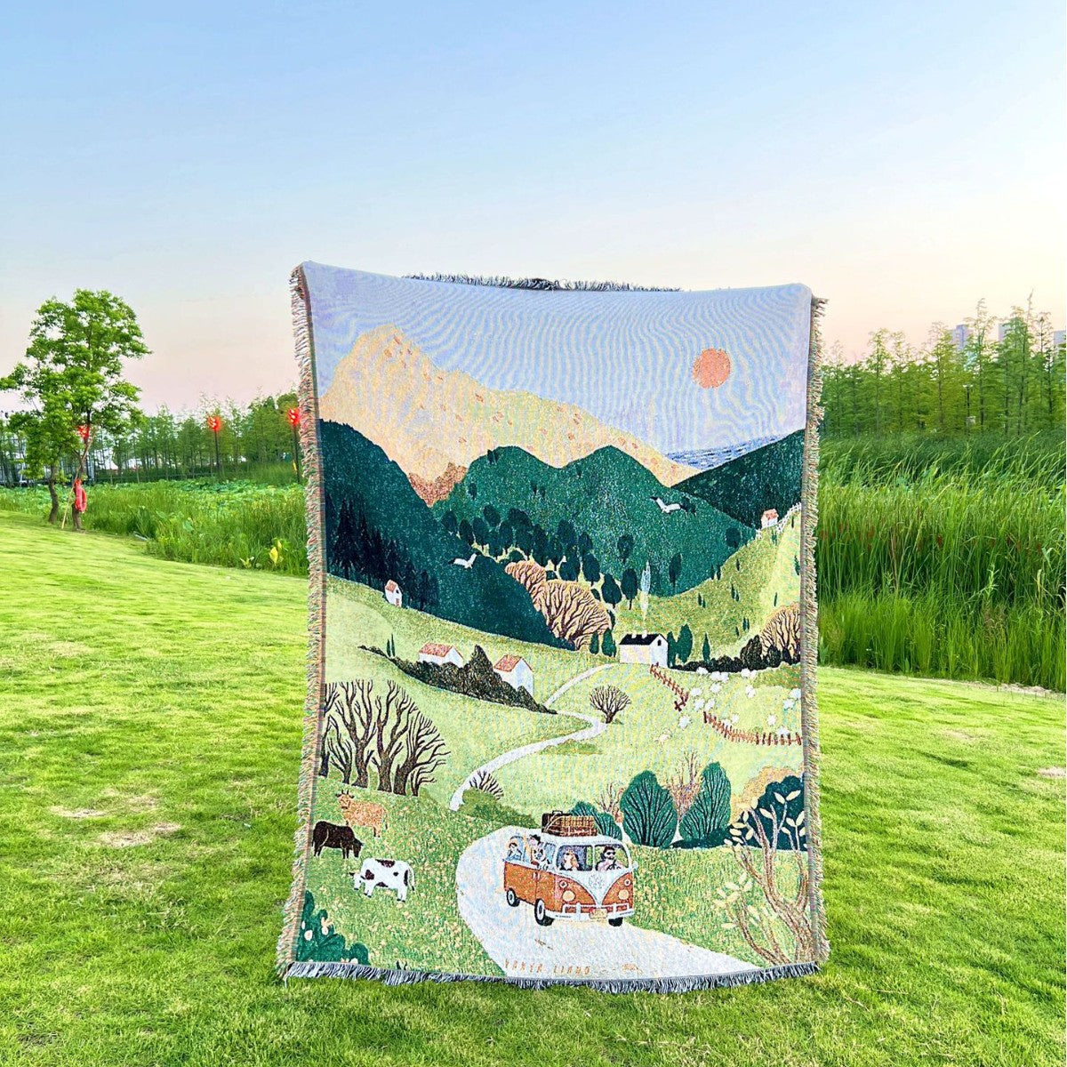 Künstlerische Landschaft Gewebte Wurfdecke