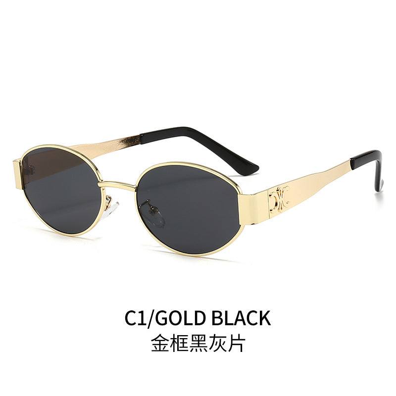 Damen Designer-Sonnenbrille mit elegantem ovalem Rahmen und einzigartigen Akzenten Brehn