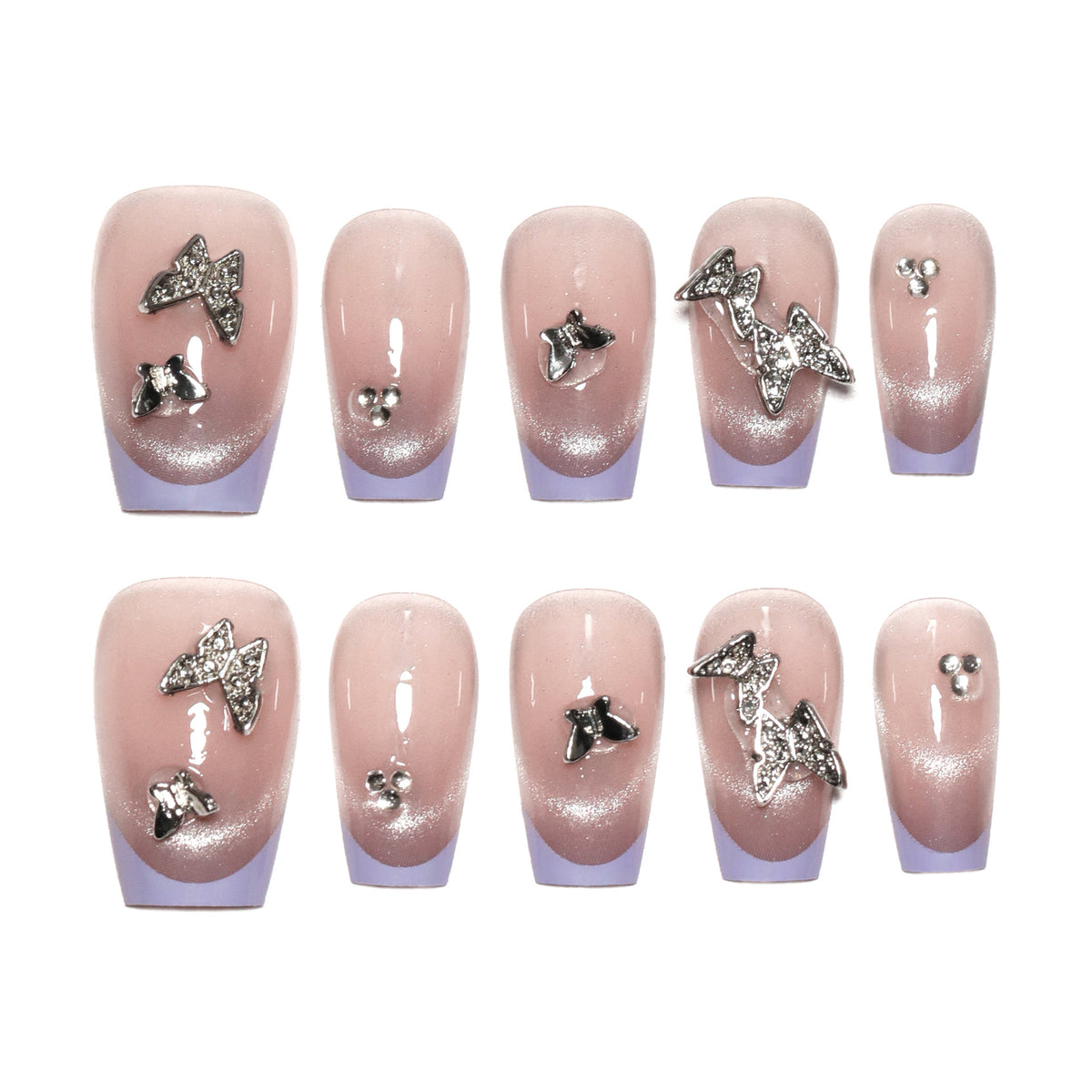 Künstliche Nagelverlängerungen mit Glitzerdesign und edlen Akzenten Brehn