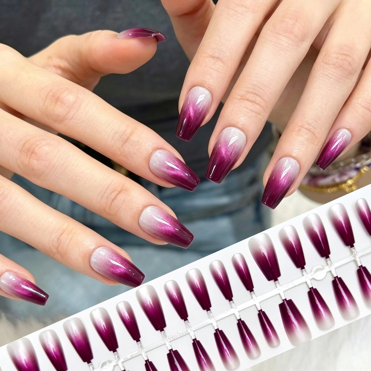 Ombre-Gradient-Press-On-Nägel-Set