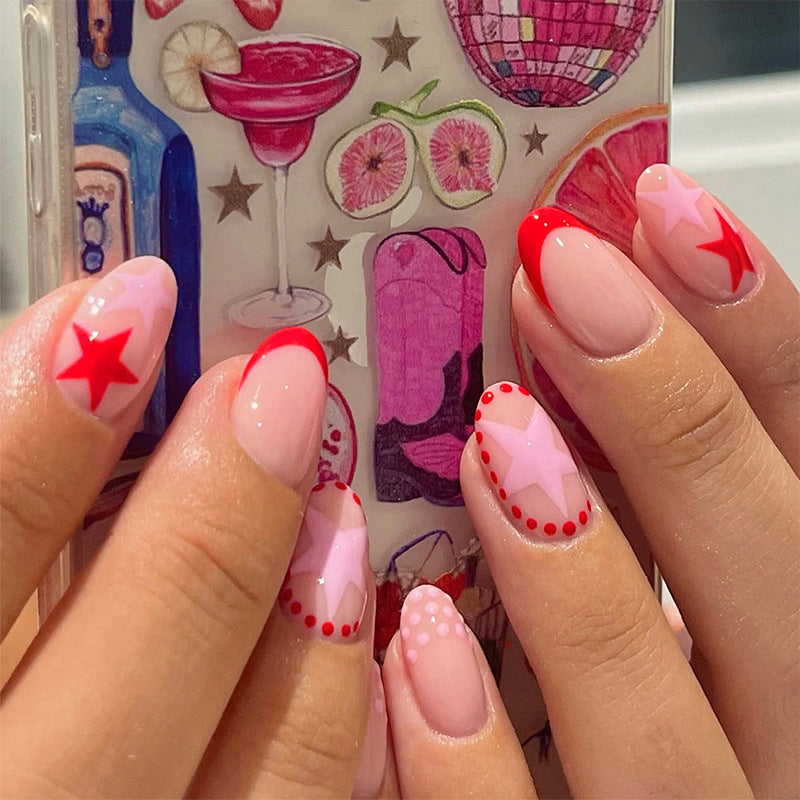Kunstnagelset mit kreativen Sternen-Designs und glanzvollem Finish Brehn