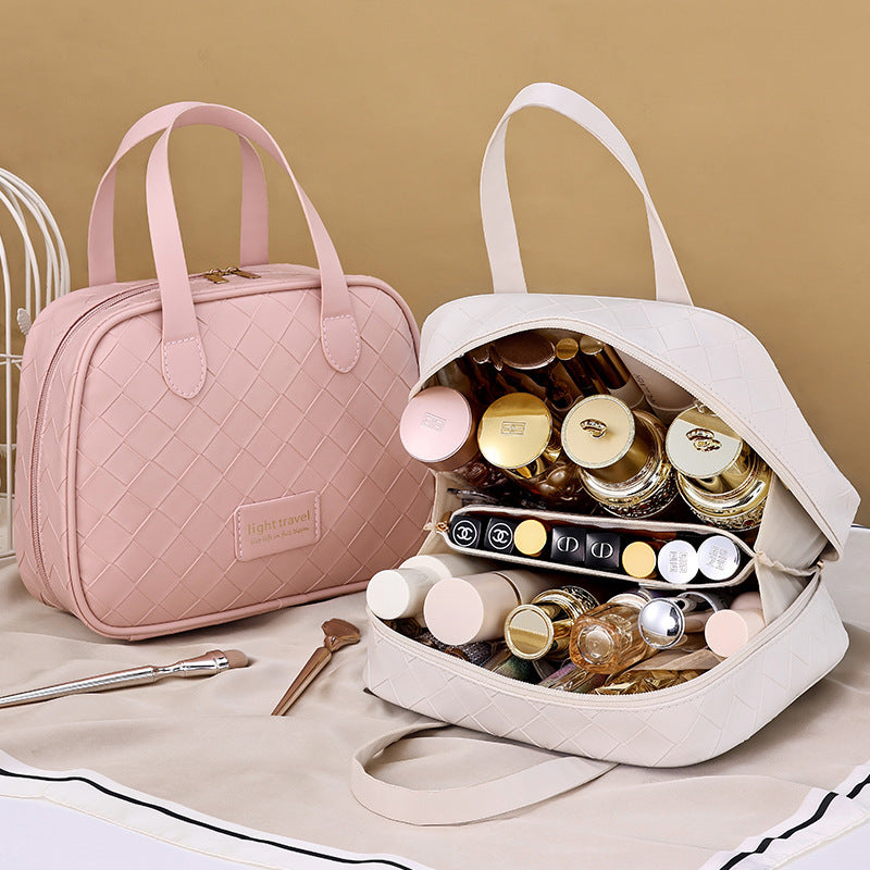 Kosmetik-Organizer Mit Elegantem Rautenmuster Und Robustem Reißverschluss Brehn