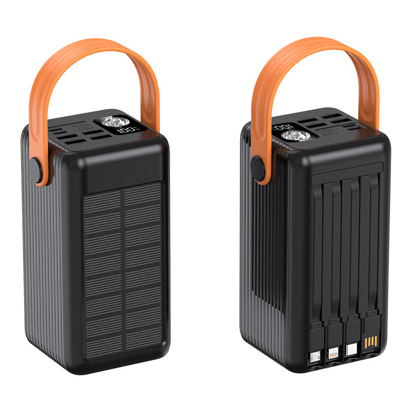 Tragbare Solar-Powerbank mit Integriertem Kabelmanagement und Led-Anzeige Brehn
