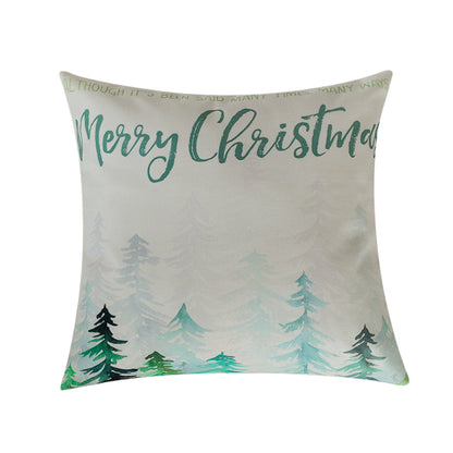 Quadratischer Weihnachts-Kissenbezug mit Rudolph-Druck und Baumwoll-Leinen-Optik Brehn