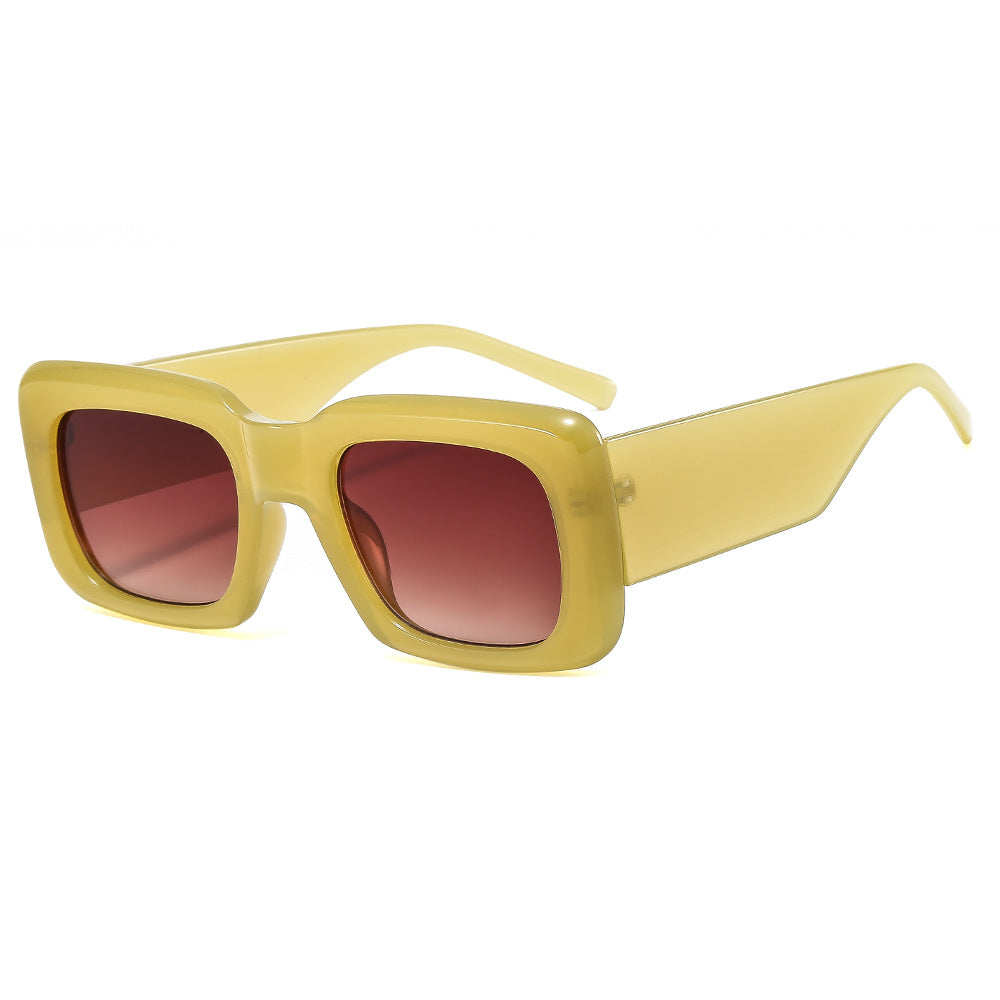 Damen oversized Sonnenbrille mit quadratischem Rahmen und transparentem Design Brehn