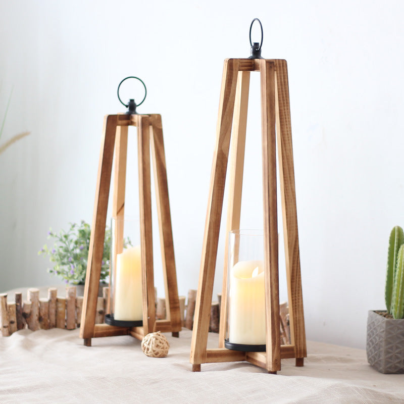 Elegante Laterne aus Holz und Glas Brehn