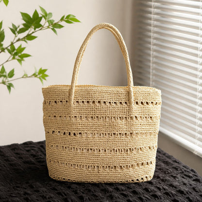 Handgefertigte Strandtasche mit Offenem Gewebemuster Brehn