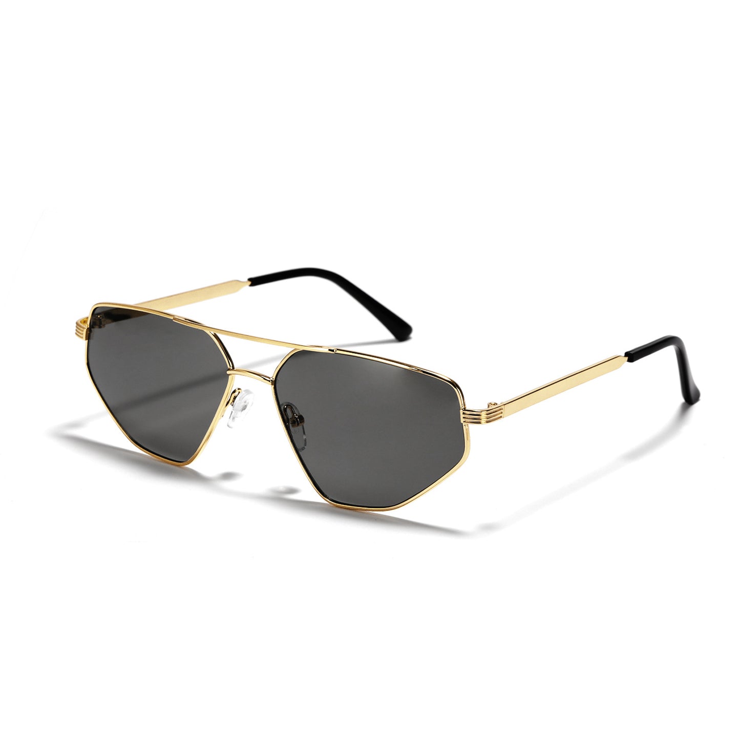 Damen geometrische Sonnenbrille mit elegantem Metallrahmen Brehn
