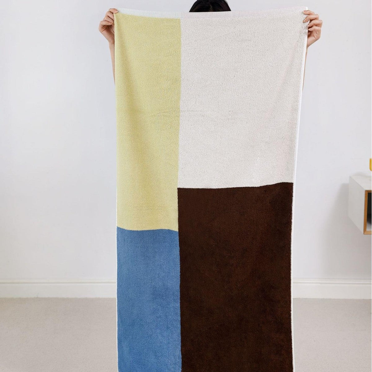 Dreiteiliges Frottier-Handtuchset Duschtuch Handtuch Gästetuch mit Blattjacquard