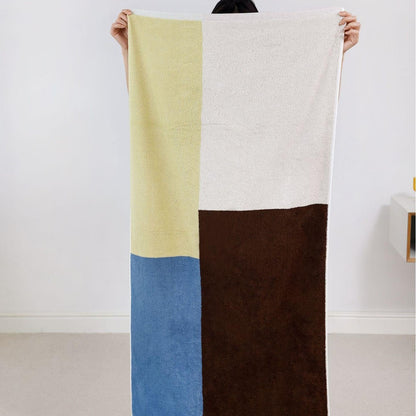 Dreiteiliges Frottier-Handtuchset Duschtuch Handtuch Gästetuch mit Blattjacquard