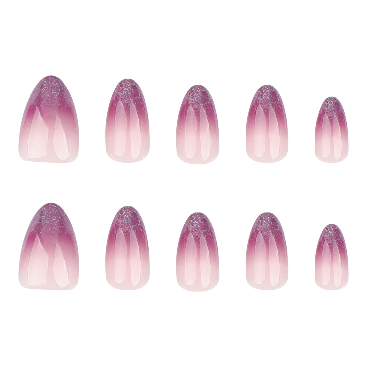 Glänzende Nagelverlängerungen mit sanftem Ombre-Effekt Brehn