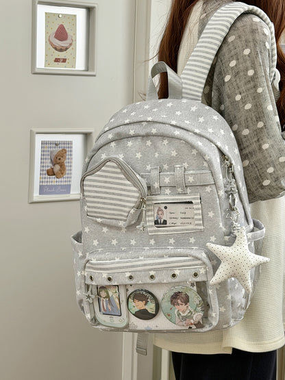 Stilvoller Mehrfach-Taschen Klar-Panel Rucksack Brehn