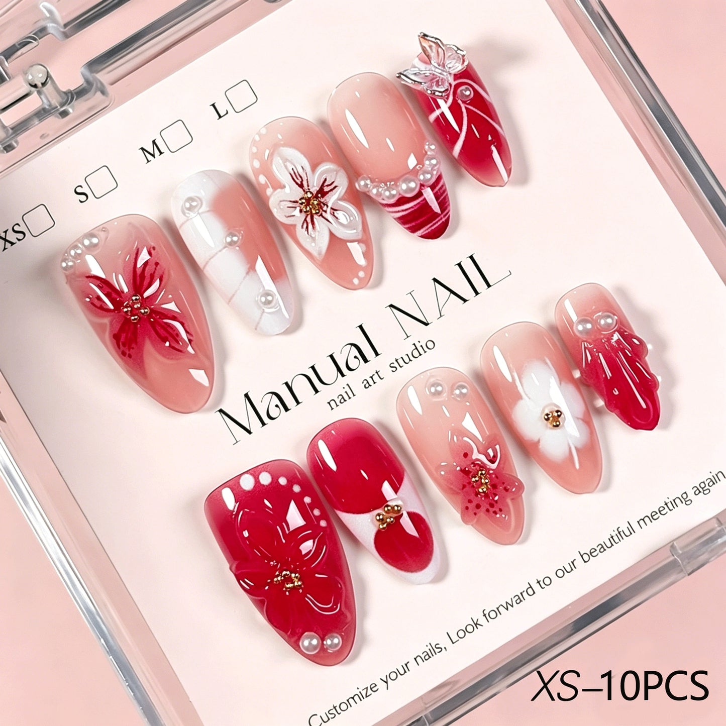 Dekorative Blumen Press-On Nagelkunst Kollektion Brehn