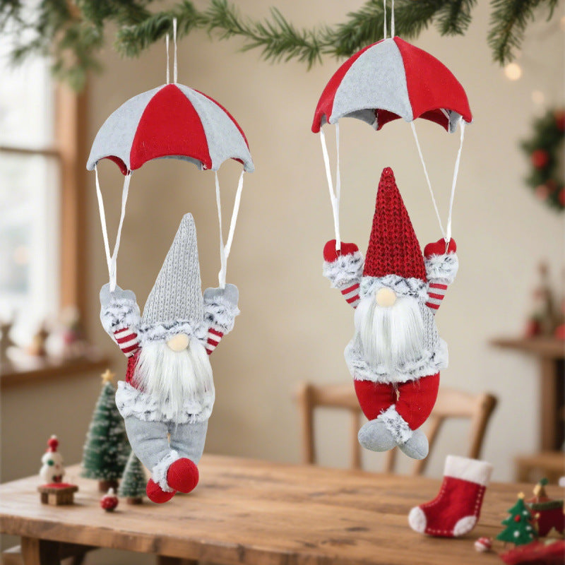 Dekorative Weihnachtsmann Figur mit Fallschirm Brehn