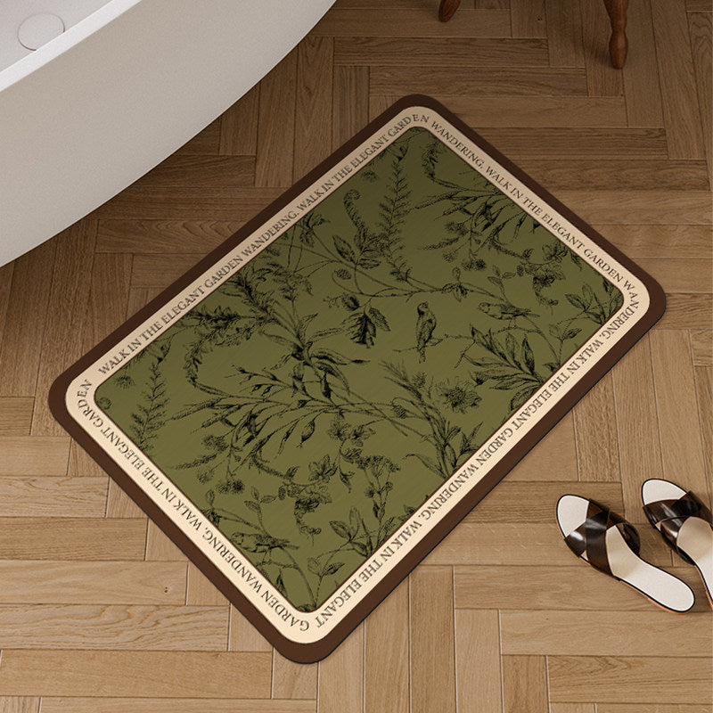 Oval Botanischer Bodenmatte