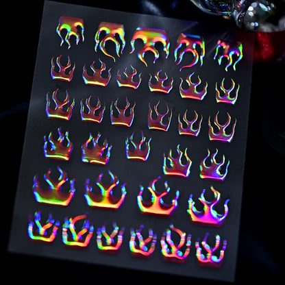 Glänzende Krone Nagelkunst Aufkleber