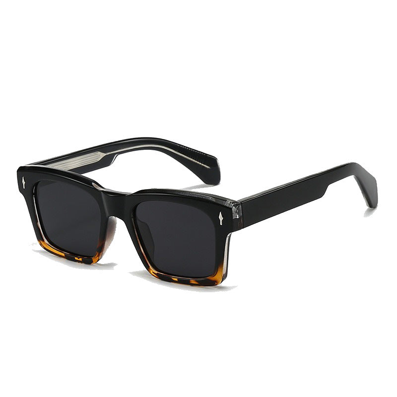 Damen Modische quadratische Sonnenbrille mit angesagtem transparentem Rahmen Brehn