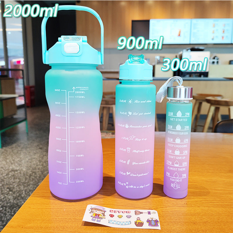Damen ergonomische Wasserflasche mit Motivationsmarkierungen Brehn
