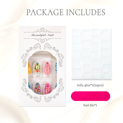Kreatives Florales Press-On Nagelset