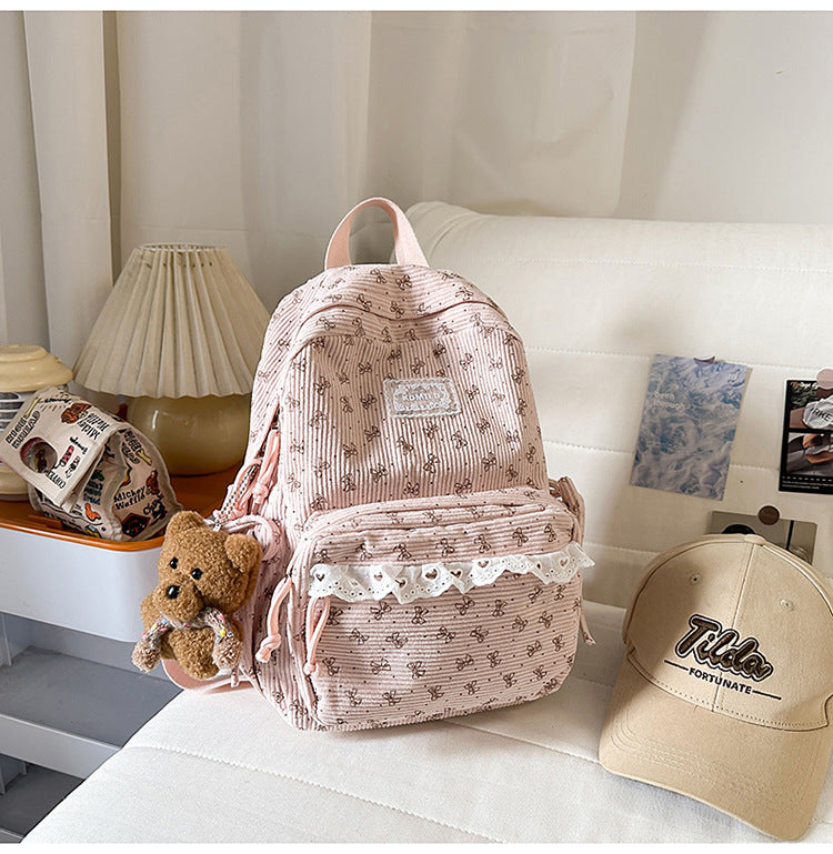 Süßer floraler Print Mini-Schulrucksack