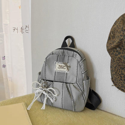 Stilvolle kleine karierten Muster Rucksack Brehn