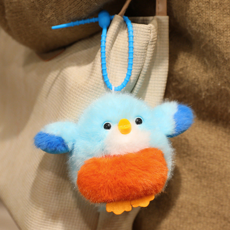 Fluffy Plush Chick Bag Charm Schlüsselanhänger mit flexiblem Schlaufenriemen Brehn