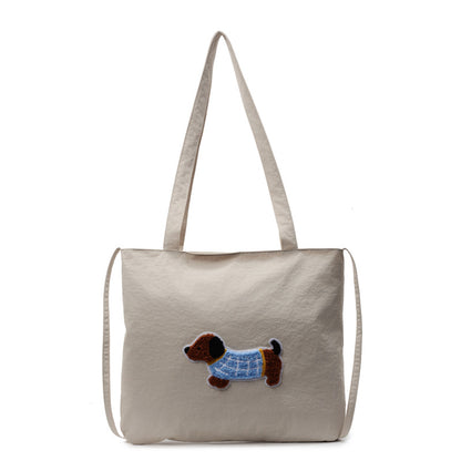 Niedliche Cartoon-Hund-Themen-Leinen-Tasche