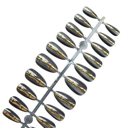 Metallic Dekorative Press-On Nagelspitzen Brehn